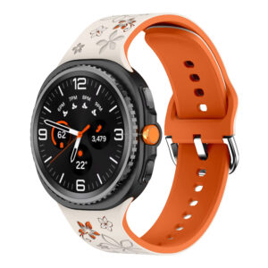 Силіконовий ремінець Bloomy для Samsung Galaxy Watch 8 / 8 Classic / 9 - молочно-помаранчевий