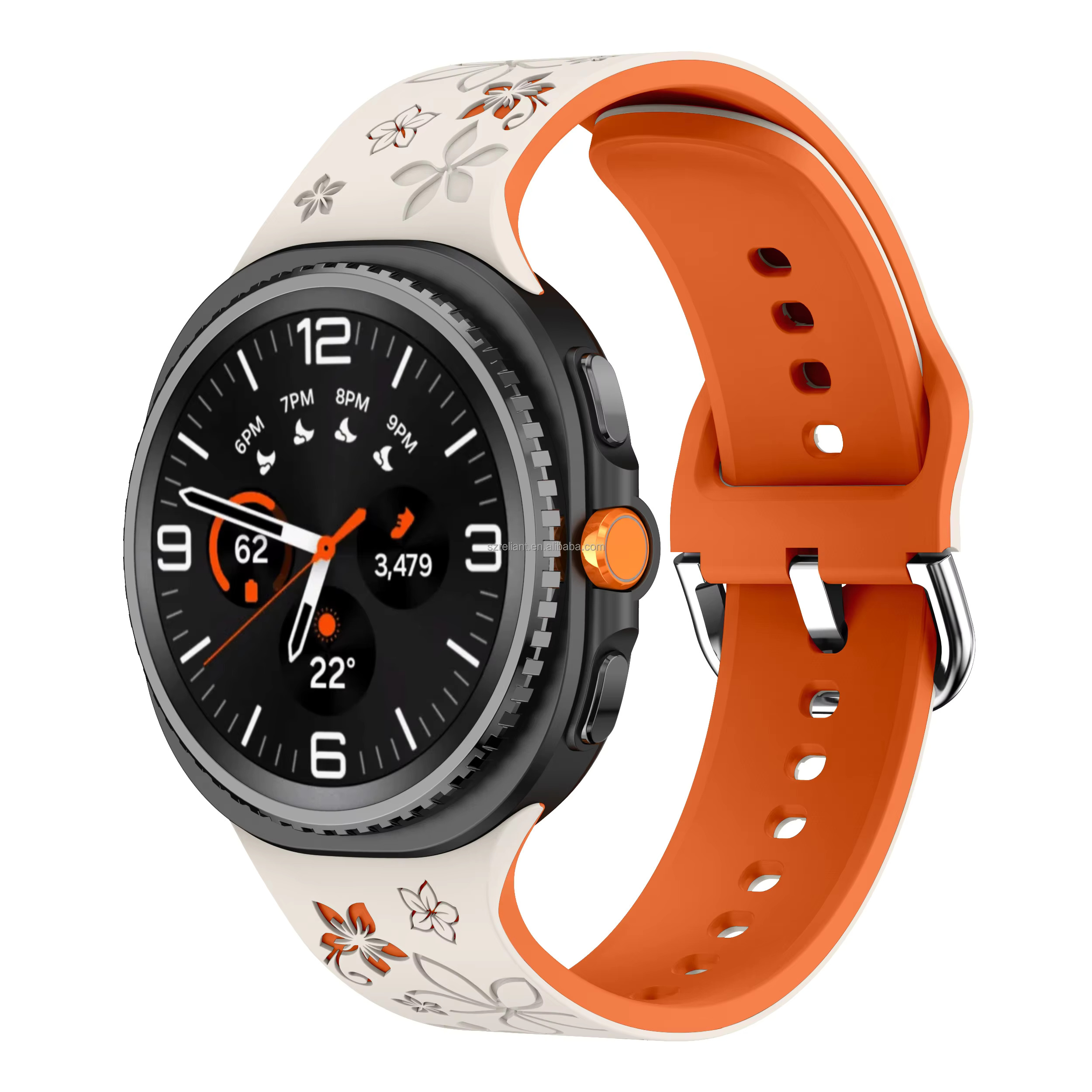 sylikonovyj-reminecz-bloomy-dlya-samsung-galaxy-watch-8-9-molochno-pomaranchevyj-2 Силіконовий ремінець Bloomy для Samsung Galaxy Watch 8 / 8 Classic / 9 - молочно-помаранчевий