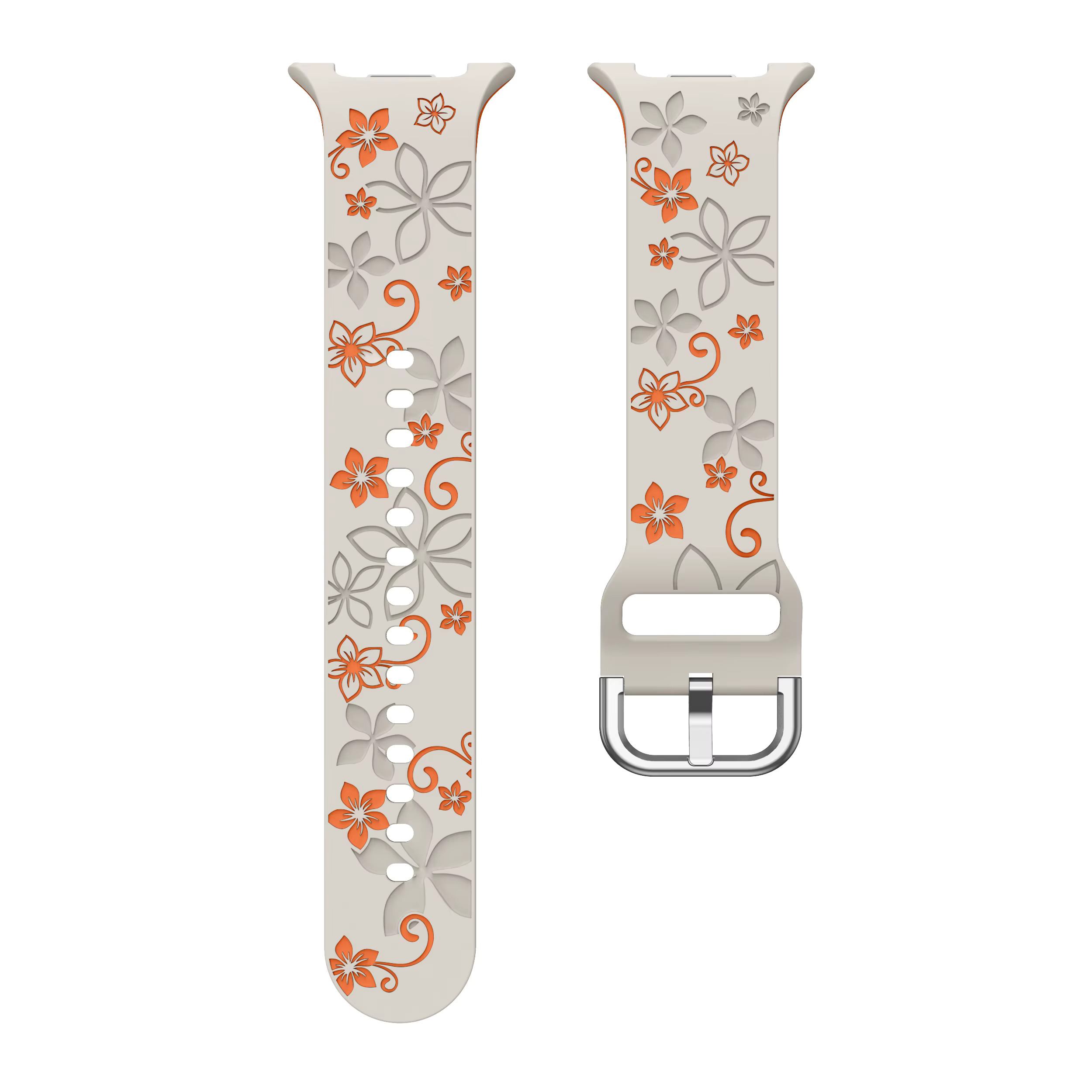 sylikonovyj-reminecz-bloomy-dlya-samsung-galaxy-watch-8-9-molochno-pomaranchevyj-3 Силіконовий ремінець Bloomy для Samsung Galaxy Watch 8 / 8 Classic / 9 - молочно-помаранчевий