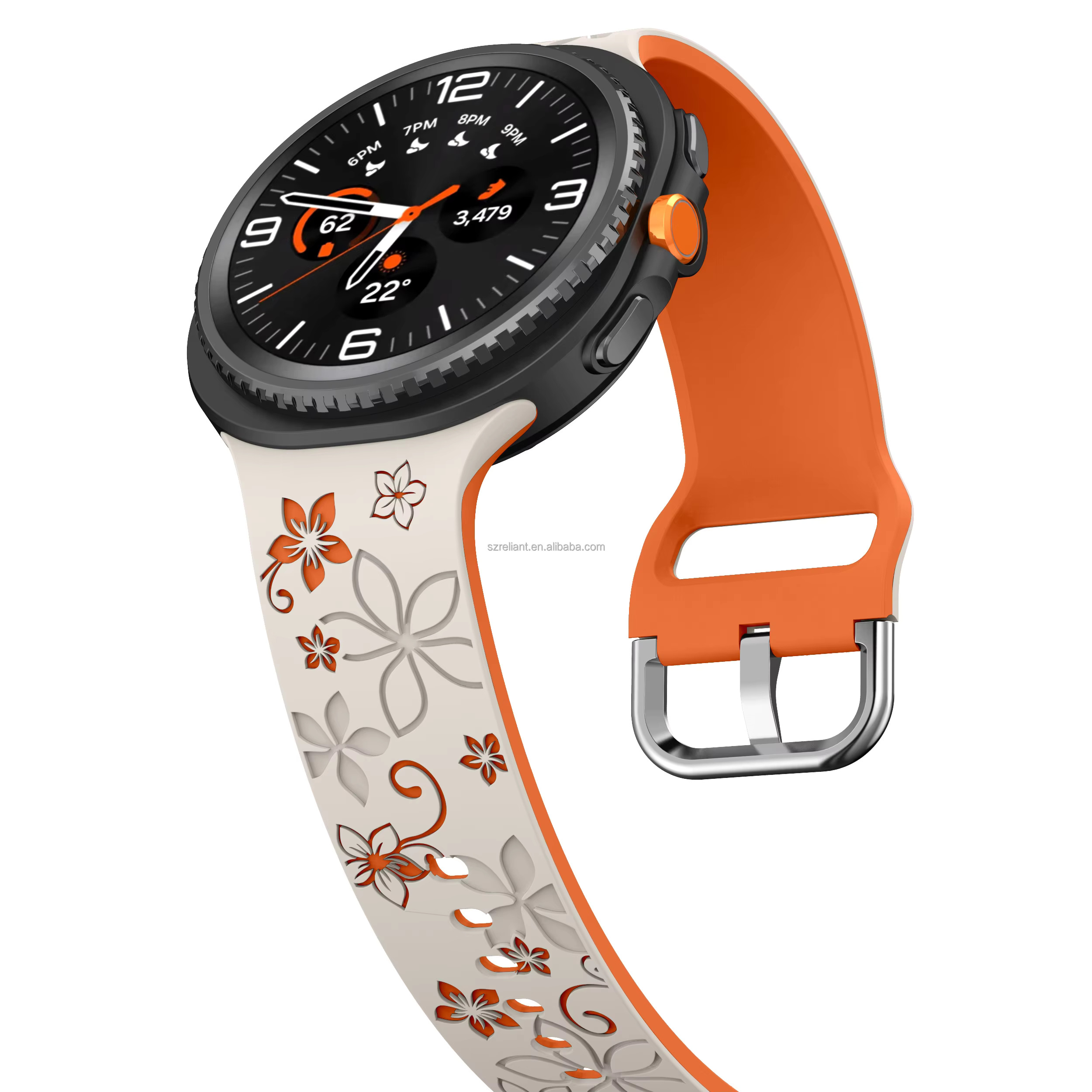 sylikonovyj-reminecz-bloomy-dlya-samsung-galaxy-watch-8-9-molochno-pomaranchevyj-5 Силіконовий ремінець Bloomy для Samsung Galaxy Watch 8 / 8 Classic / 9 - молочно-помаранчевий