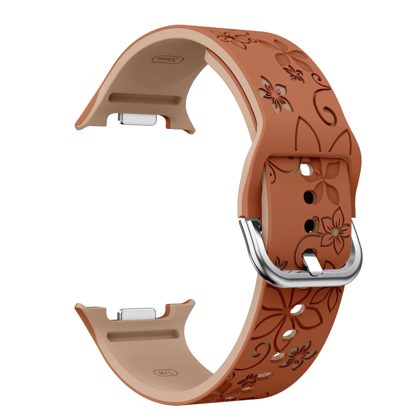 sylikonovyj-reminecz-bloomy-dlya-samsung-galaxy-watch-8-9-terakotovo-bezhevyj-4 Силіконовий ремінець Bloomy для Samsung Galaxy Watch 8 / 8 Classic / 9 - теракотово-бежевий
