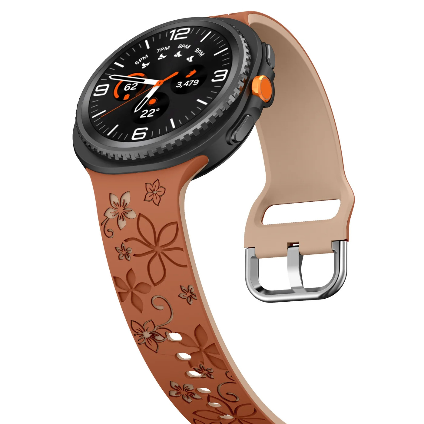 sylikonovyj-reminecz-bloomy-dlya-samsung-galaxy-watch-8-9-terakotovo-bezhevyj-5 Силіконовий ремінець Bloomy для Samsung Galaxy Watch 8 / 8 Classic / 9 - теракотово-бежевий
