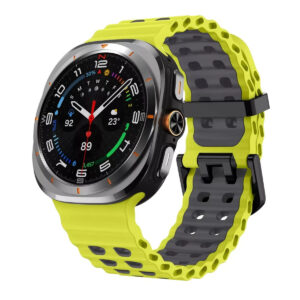 Силіконовий ремінець Classic Color для Samsung Galaxy Watch Ultra / Ultra 2 - салатово-чорний