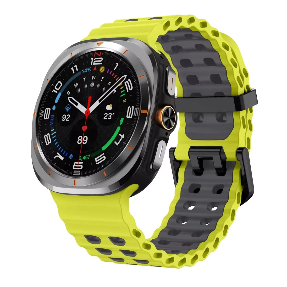 sylikonovyj-reminecz-classic-color-dlya-samsung-galaxy-watch-ultra-zeleno-chornyj-l-2 Силіконовий ремінець Classic Color для Samsung Galaxy Watch Ultra / Ultra 2 - салатово-чорний