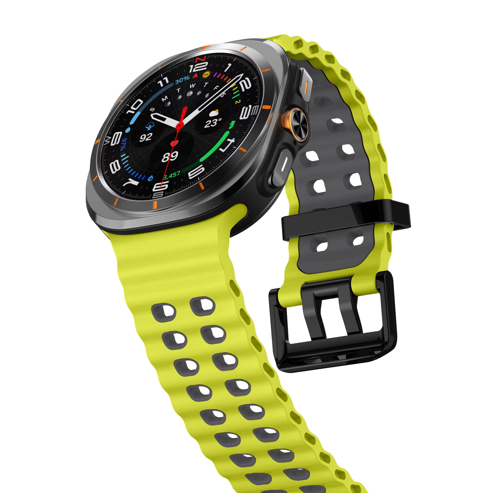 sylikonovyj-reminecz-classic-color-dlya-samsung-galaxy-watch-ultra-zeleno-chornyj-l-5 Силіконовий ремінець Classic Color для Samsung Galaxy Watch Ultra / Ultra 2 - салатово-чорний