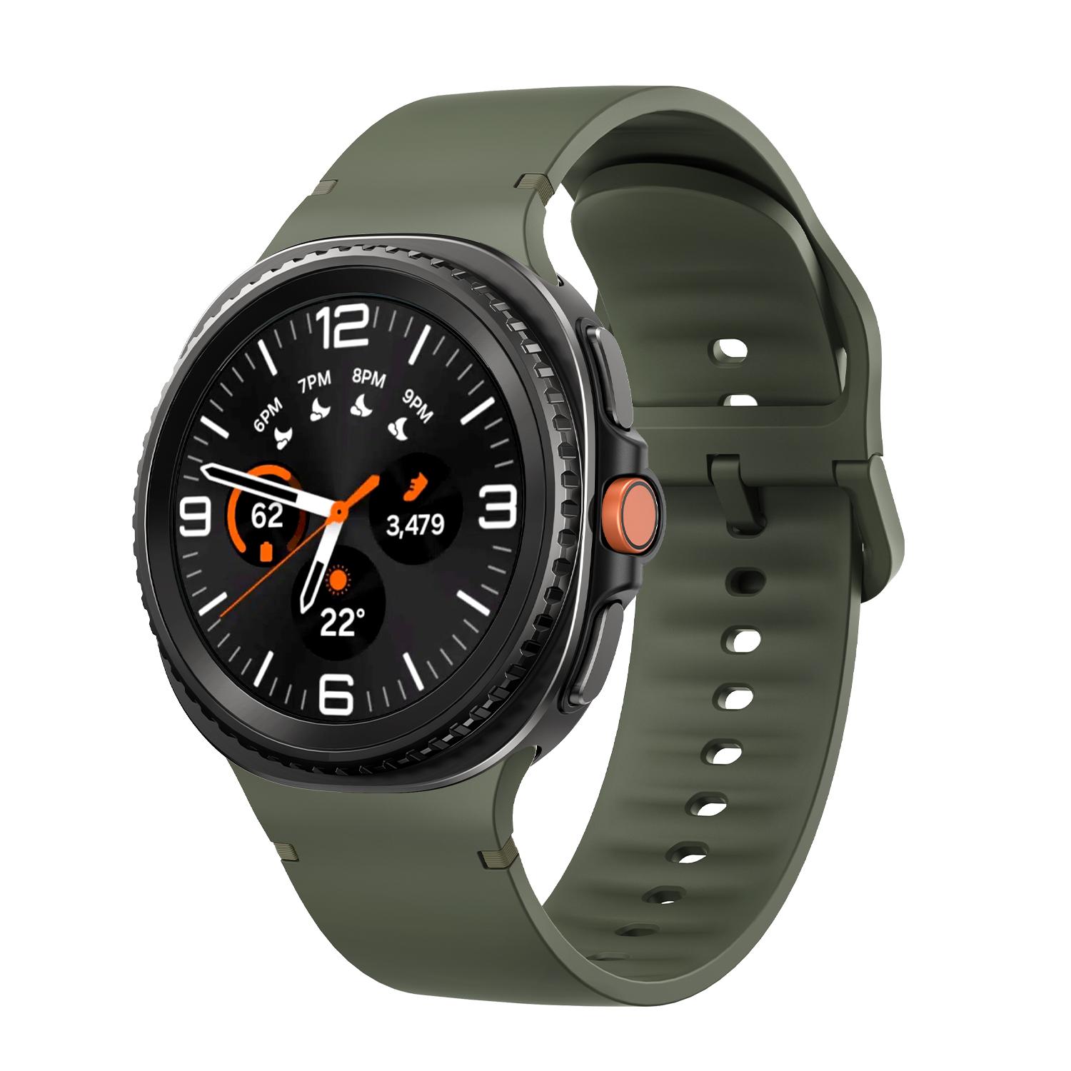 sylikonovyj-reminecz-pulse-dlya-samsung-galaxy-watch-8-9-zelenyj-4 Силіконовий ремінець Pulse для Samsung Galaxy Watch 8 / 8 Classic / 9 - темно-зелений