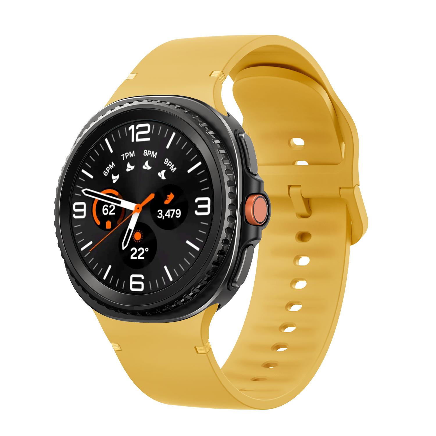 sylikonovyj-reminecz-pulse-dlya-samsung-galaxy-watch-8-9-zhovtyj-1 Силіконовий ремінець Pulse для Samsung Galaxy Watch 8 / 8 Classic / 9 - жовтий