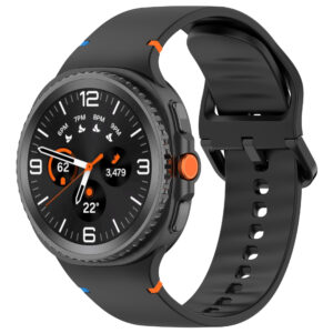 Силіконовий ремінець Stitch для Samsung Galaxy Watch 8 / 8 Classic / 9 — чорний (розмір M/L, ширина 22 мм)