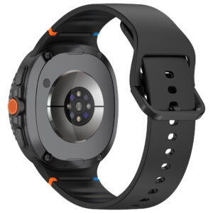 Силіконовий ремінець Stitch для Samsung Galaxy Watch 8 / 8 Classic / 9 — чорний (розмір M/L, ширина 22 мм)