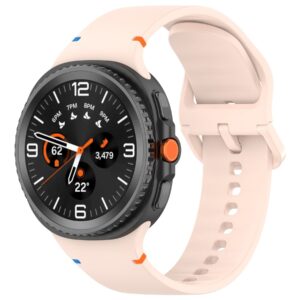 Силіконовий ремінець Stitch для Samsung Galaxy Watch 8 / 8 Classic / 9 — бежево-рожевий (розмір M/L, ширина 22 мм)