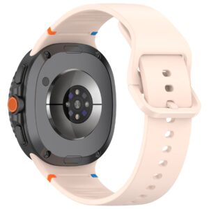 Силіконовий ремінець Stitch для Samsung Galaxy Watch 8 / 8 Classic / 9 — бежево-рожевий (розмір M/L, ширина 22 мм)