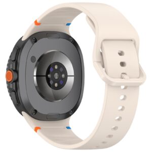 Силіконовий ремінець Stitch для Samsung Galaxy Watch 8 / 8 Classic / 9 — кремово-бежевий (розмір M/L, ширина 22 мм)