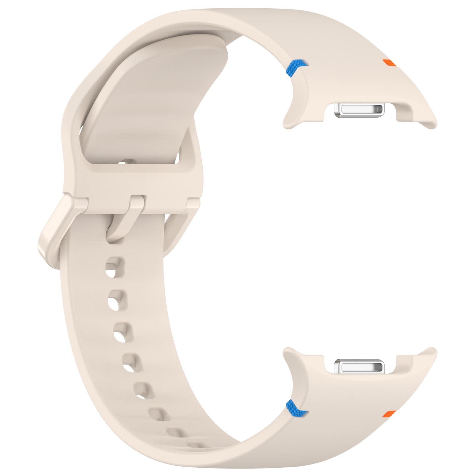 sylikonovyj-reminecz-stitch-dlya-samsung-galaxy-watch-8-9-starlight-ml-3 Силіконовий ремінець Stitch для Samsung Galaxy Watch 8 / 8 Classic / 9 — кремово-бежевий (розмір M/L, ширина 22 мм)