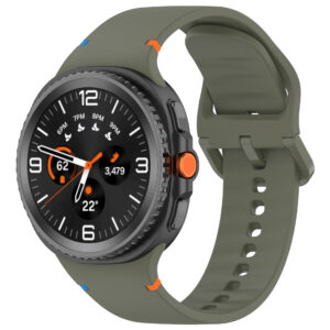 Силіконовий ремінець Stitch для Samsung Galaxy Watch 8 / 8 Classic / 9 — темно-зелений (розмір M/L, ширина 22 мм)