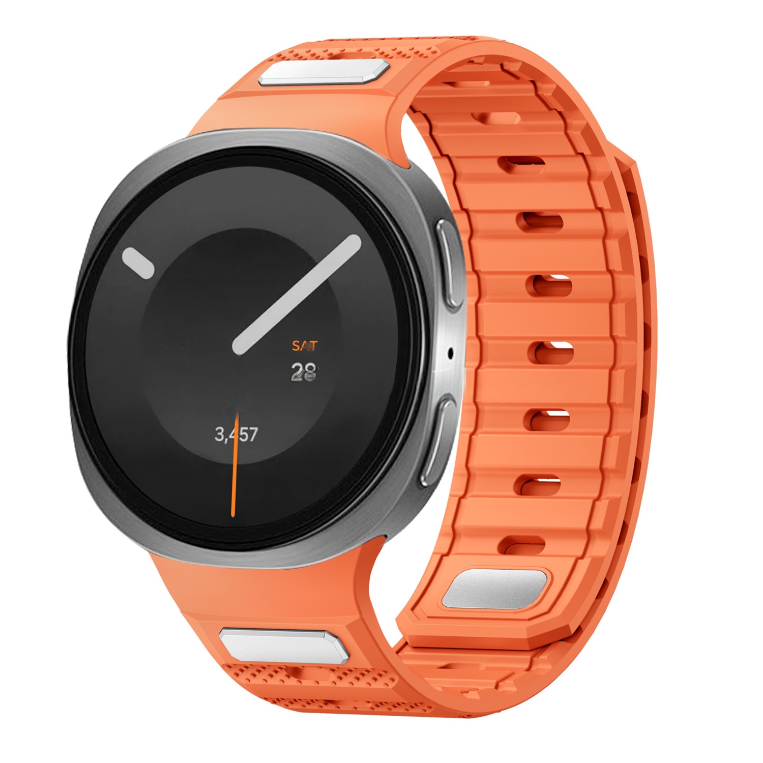 magnitnyj-reminecz-cybermag-dlya-samsung-galaxy-watch-8-9-pomaranchevyj-22mm-1 Магнітний силіконовий ремінець CyberMag для Samsung Galaxy Watch 8 / 8 Classic / 9 - помаранчевий