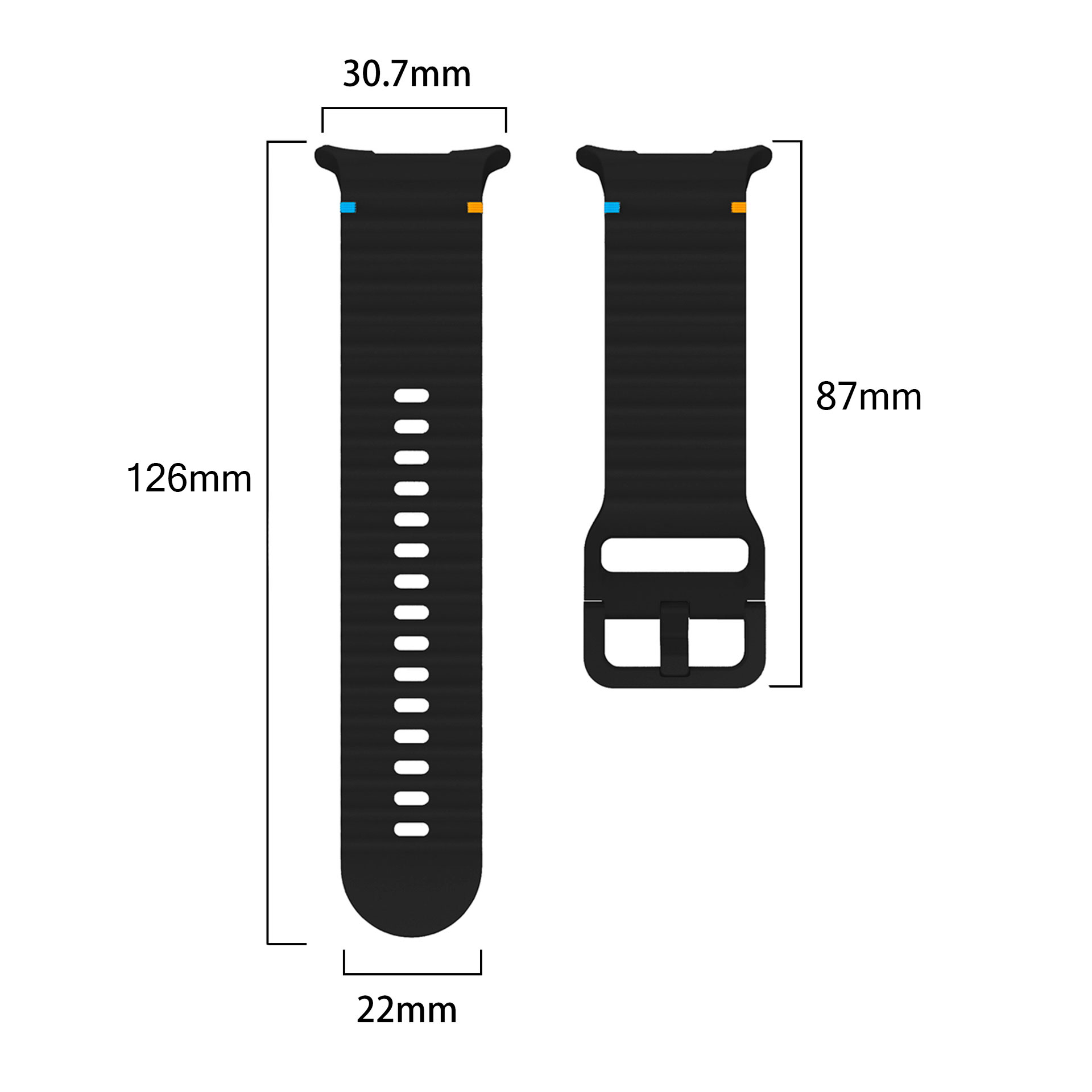 sylikonovyj-reminecz-seven-pro-dlya-samsung-galaxy-watch-8-9-chornyj-22mm-8 Силіконовий ремінець Seven Pro для Samsung Galaxy Watch 8 / 8 Classic / 9 - чорний