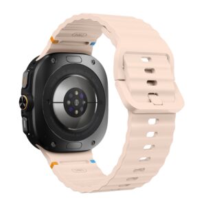 Силіконовий ремінець Seven Pro для Samsung Galaxy Watch 8 / 8 Classic / 9 - рожево-бежевий