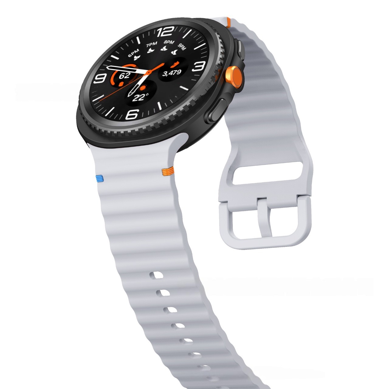 sylikonovyj-reminecz-seven-pro-dlya-samsung-galaxy-watch-8-9-siryj-22mm-3 Силіконовий ремінець Seven Pro для Samsung Galaxy Watch 8 / 8 Classic / 9 - сірий