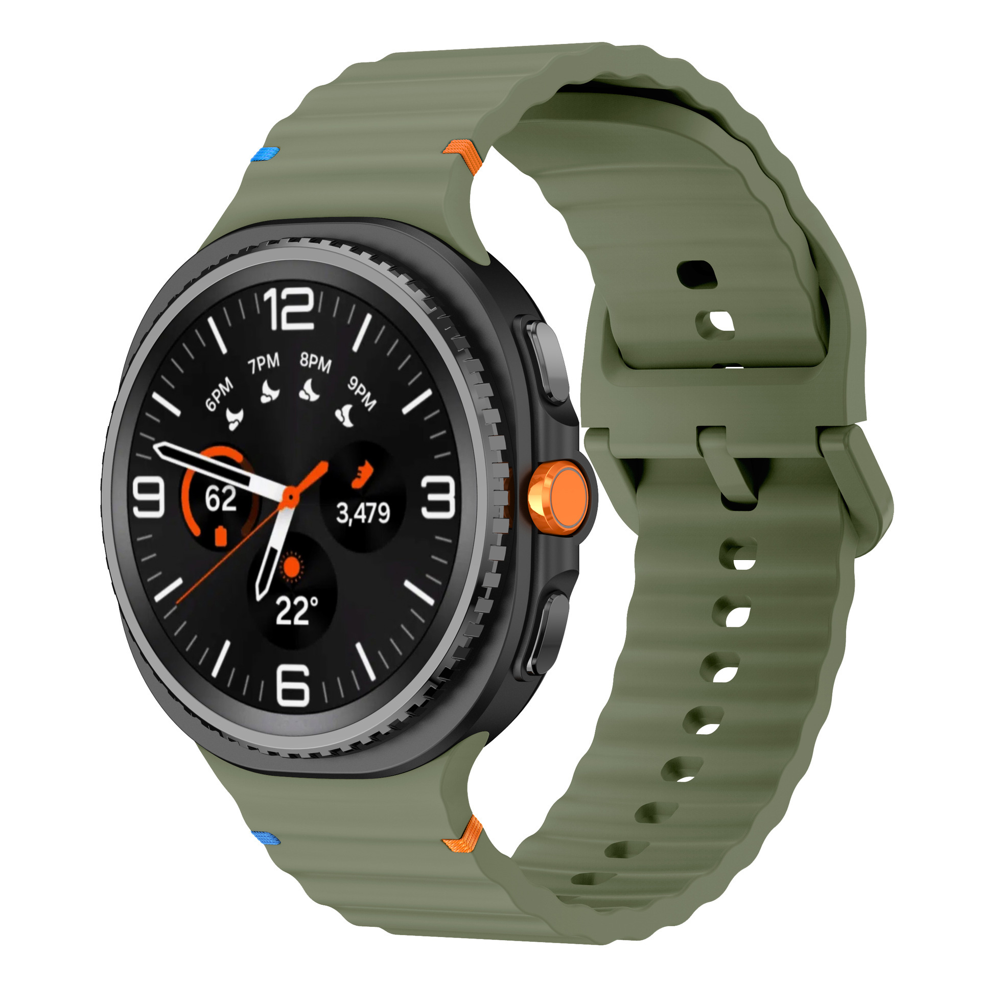 sylikonovyj-reminecz-seven-pro-dlya-samsung-galaxy-watch-8-9-temno-zelenyj-22mm-1 Силіконовий ремінець Seven Pro для Samsung Galaxy Watch 8 / 8 Classic / 9 - темно-зелений