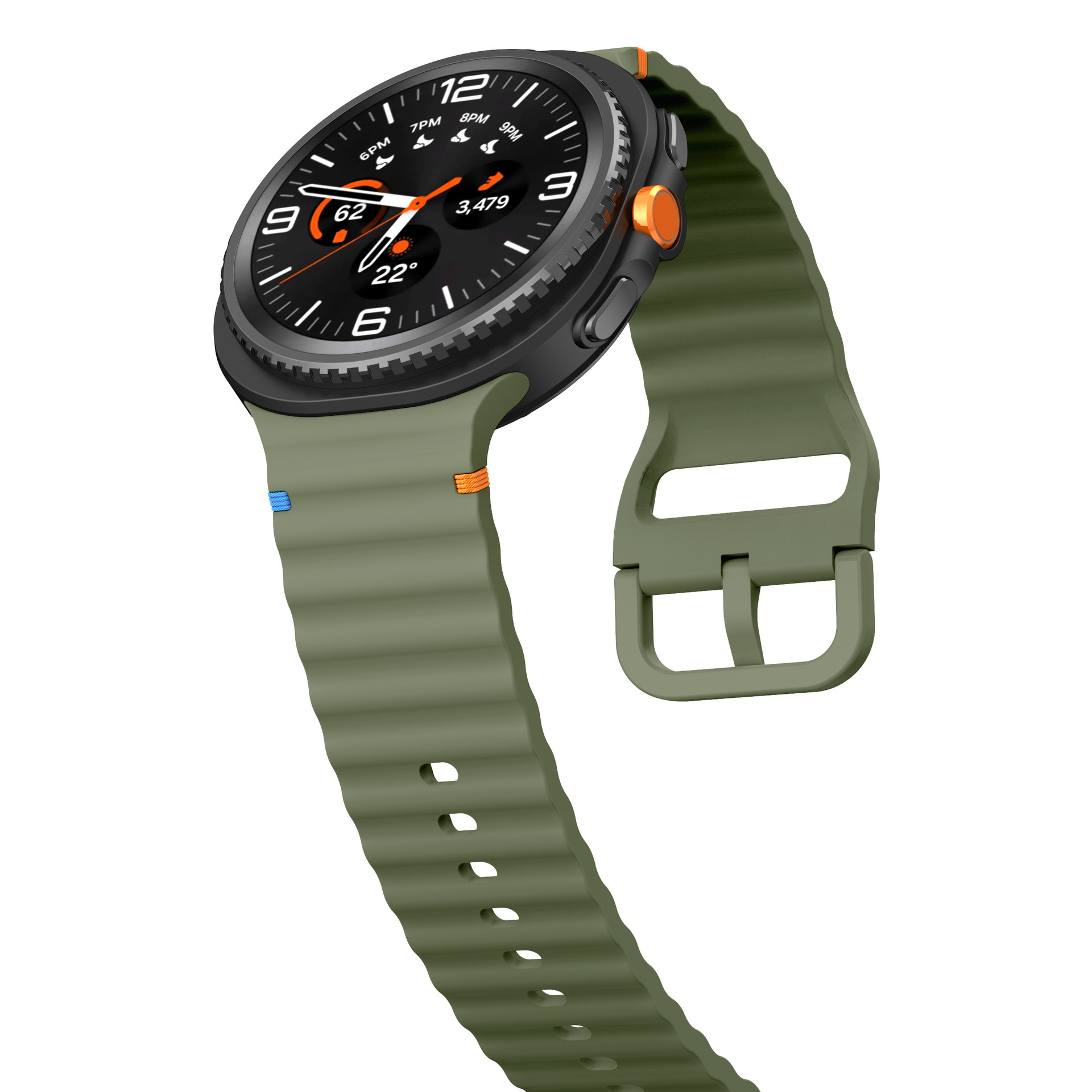 sylikonovyj-reminecz-seven-pro-dlya-samsung-galaxy-watch-8-9-temno-zelenyj-22mm-3 Силіконовий ремінець Seven Pro для Samsung Galaxy Watch 8 / 8 Classic / 9 - темно-зелений