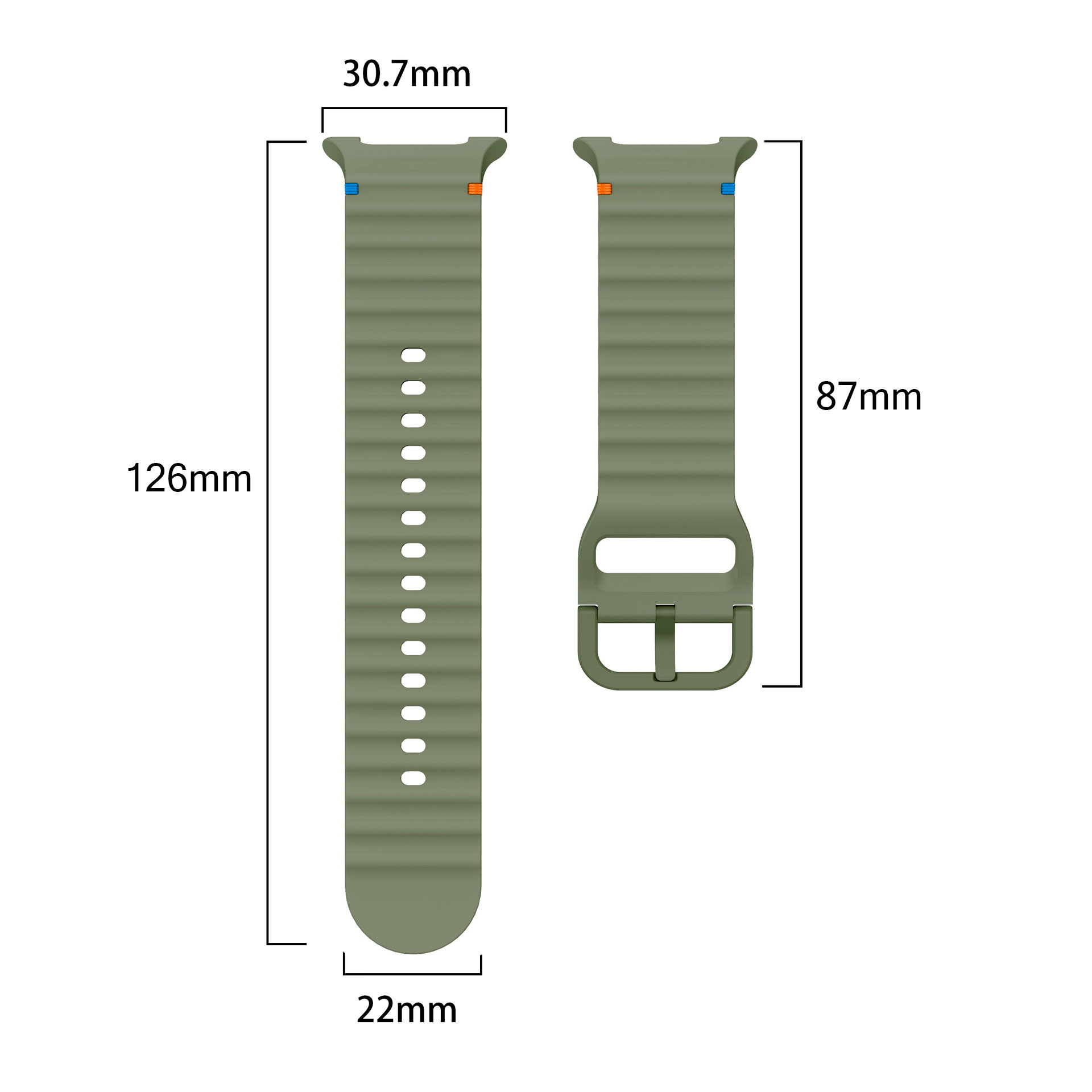 sylikonovyj-reminecz-seven-pro-dlya-samsung-galaxy-watch-8-9-temno-zelenyj-22mm-6 Силіконовий ремінець Seven Pro для Samsung Galaxy Watch 8 / 8 Classic / 9 - темно-зелений