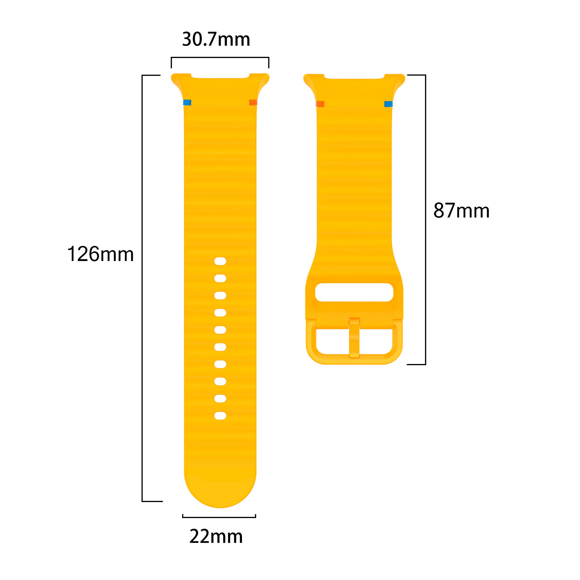 sylikonovyj-reminecz-seven-pro-dlya-samsung-galaxy-watch-8-9-zhovtyj-22mm-6 Силіконовий ремінець Seven Pro для Samsung Galaxy Watch 8 / 8 Classic / 9 - жовтий